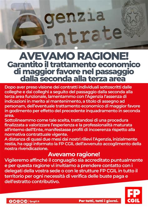 passaggio economico terza area agenzia entrate